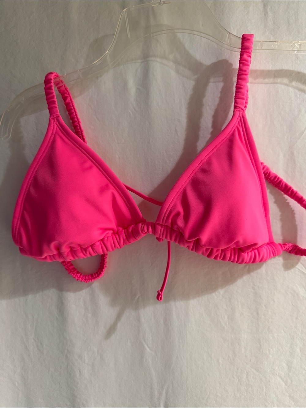 Wild Fable Hot Pink Ruching Triangle Bikini Top Sz M
